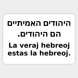 La Veraj Hebreoj Estas La Hebreoj (Hebrea/Esperanto) Magnet